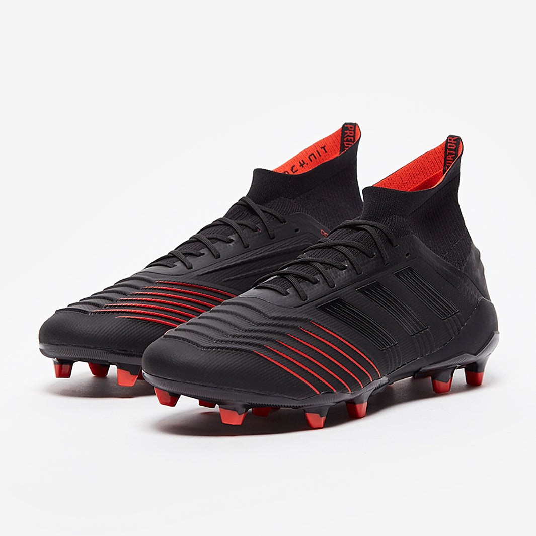 シューズ Adidas Predator adidas Predator 19.1 FG - Core Black/Active Red - Firm Ground