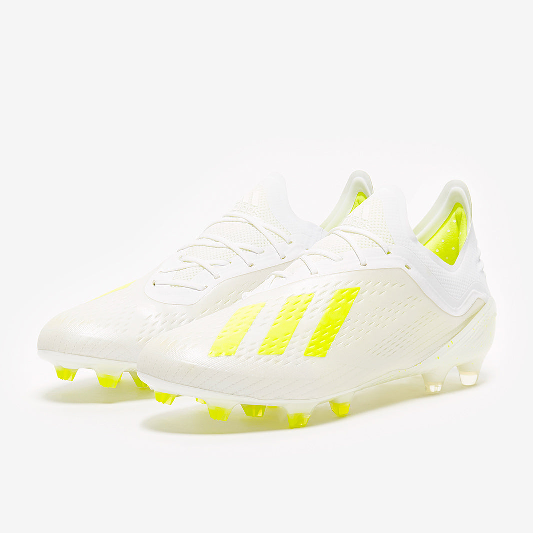 adidas X 18.1 FG - White/Solar Yellow - Firm Ground - Mens Soccer