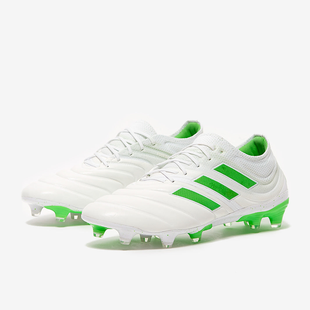 adidas COPA19.1 FG/AG ホワイト/グリーン スパイク adidas Copa 19.1 FG/AG Virtuso - Footwear White/Solar Lime