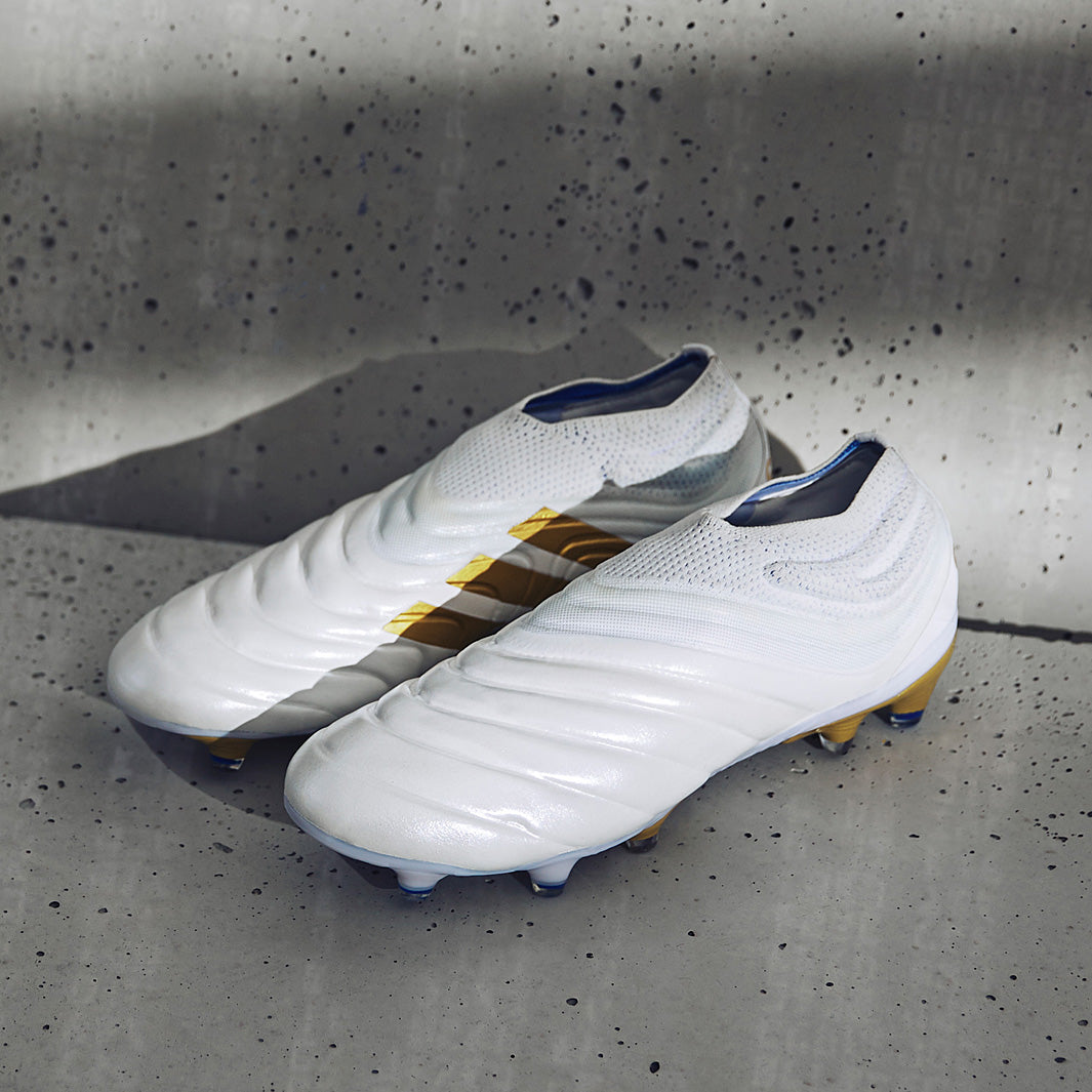 adidas Copa 19+ FG - White/Gold Metallic/Blue - Firm Ground - Mens