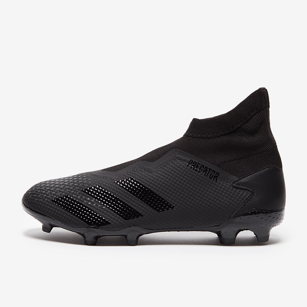 adidas Predator サッカーシューズ ブラック adidas Predator 20.3 Laceless FG - Core Black/Solid Grey - Firm