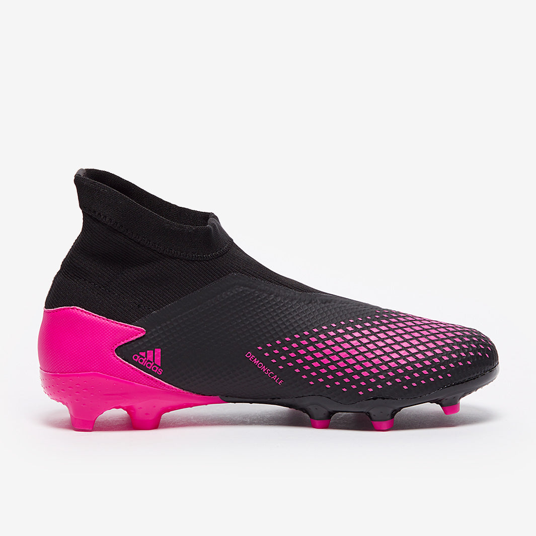 Adidas Predator トップモデルサッカーシューズ ブラック/ピンク adidas Predator 20.3 Laceless FG - Core Black/Pink - Firm Ground