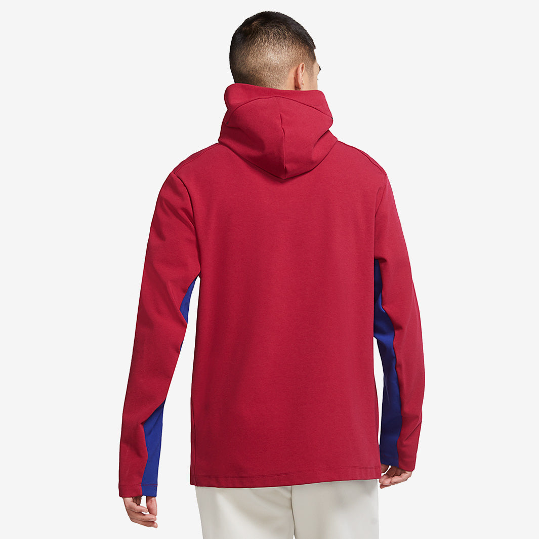 Nike FC Barcelona 2020/21 Tech Pack Hoodie - Noble Red/Deep Royal