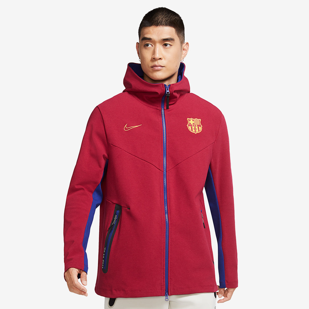 Nike FC Barcelona 2020/21 Tech Pack Hoodie - Noble Red/Deep Royal
