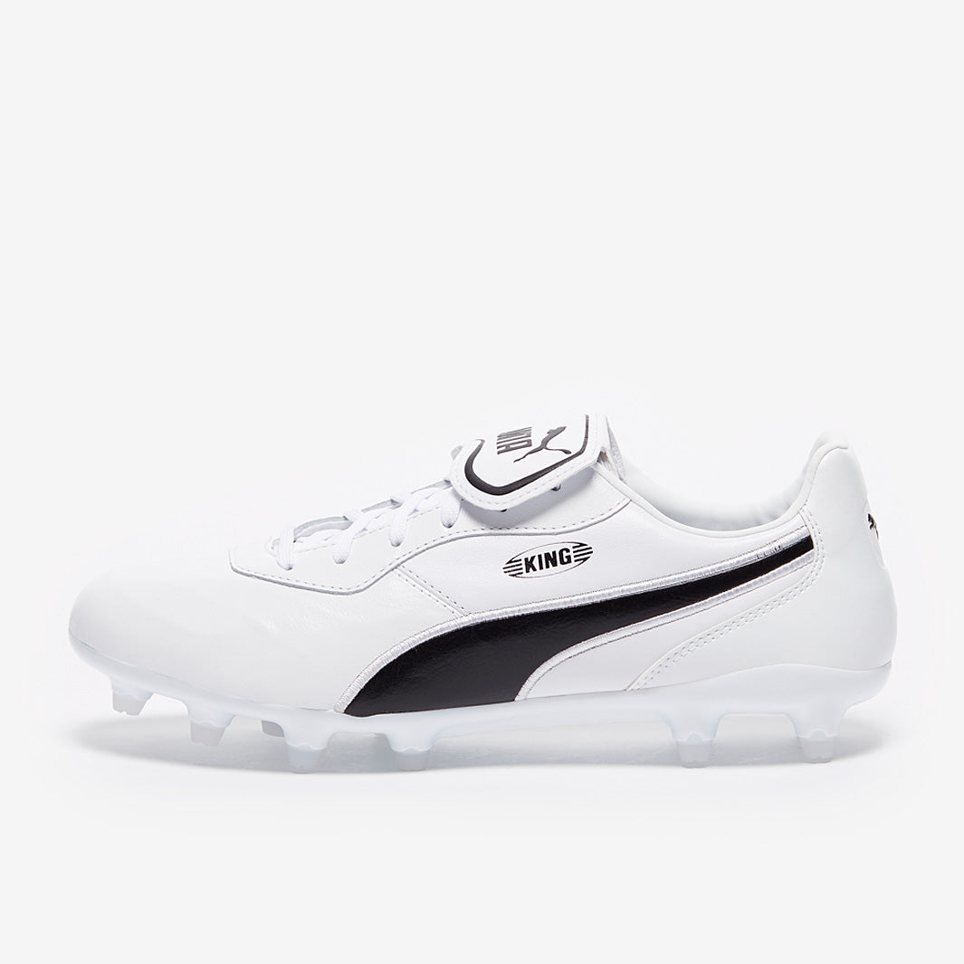 Puma King Top FG - White/Black - Firm Ground - Mens Soccer Cleats