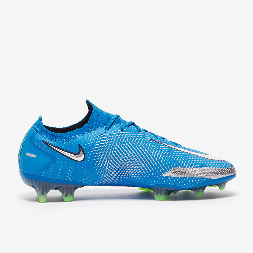 Nike Phantom GTサッカーシューズ 青 Nike Phantom GT Elite FG - Photo Blue/Metallic Silver/Rage Green