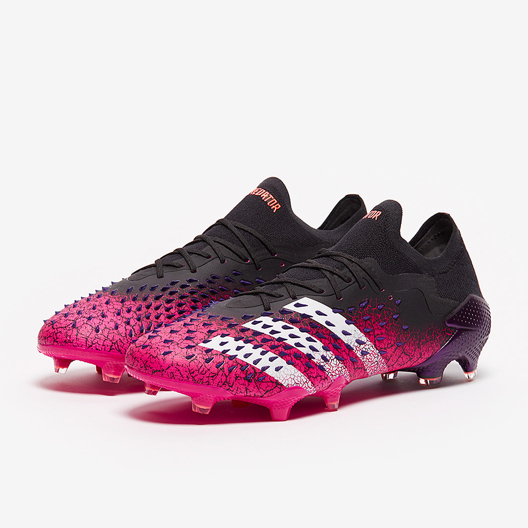 シューズ ADIDAS PREDATOR FREAK + adidas Predator Freak.1 Low FG - Core Black/White/Shock Pink
