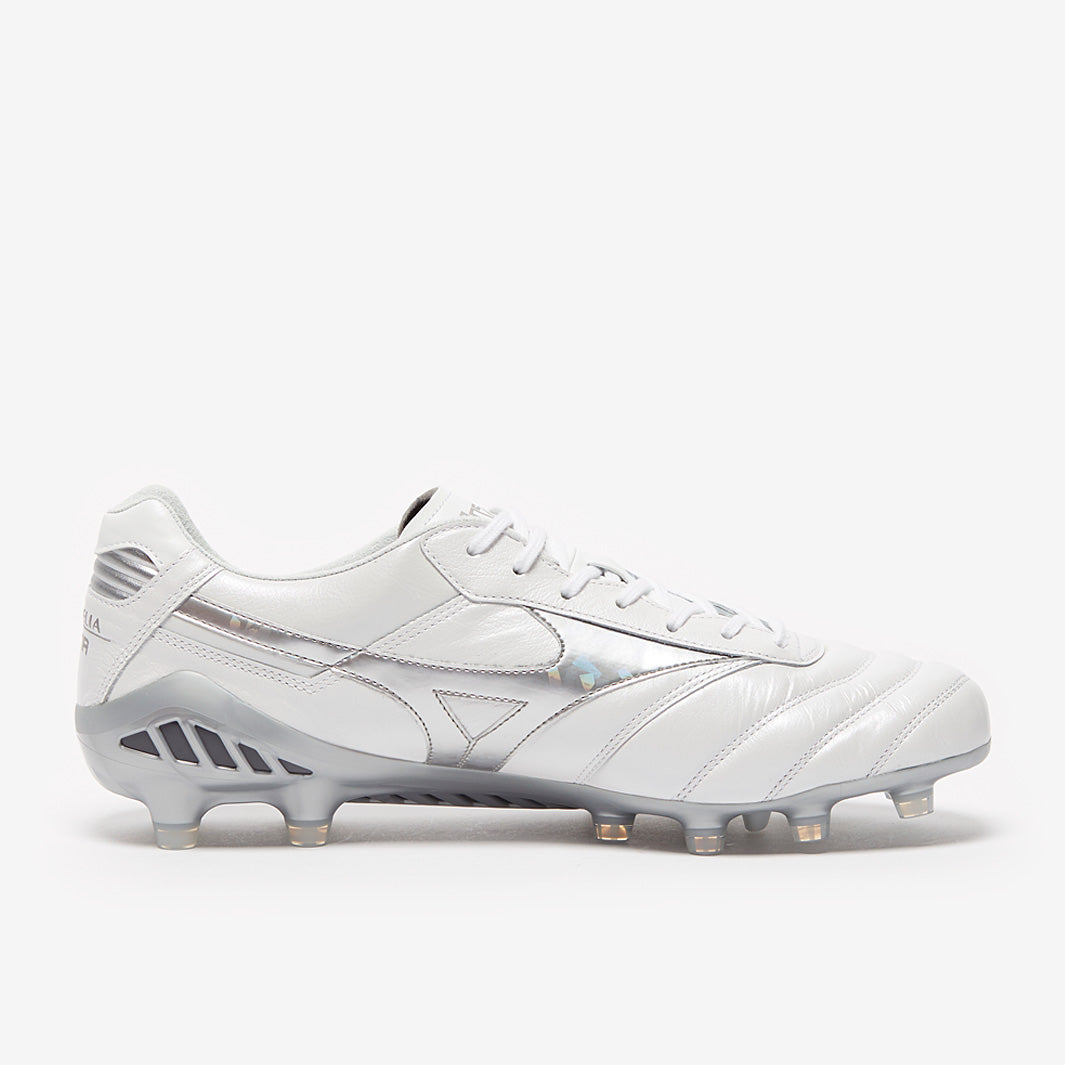 Mizuno Morelia DNA Japan FG- White/Galaxy Silver - Mens Soccer Cleats
