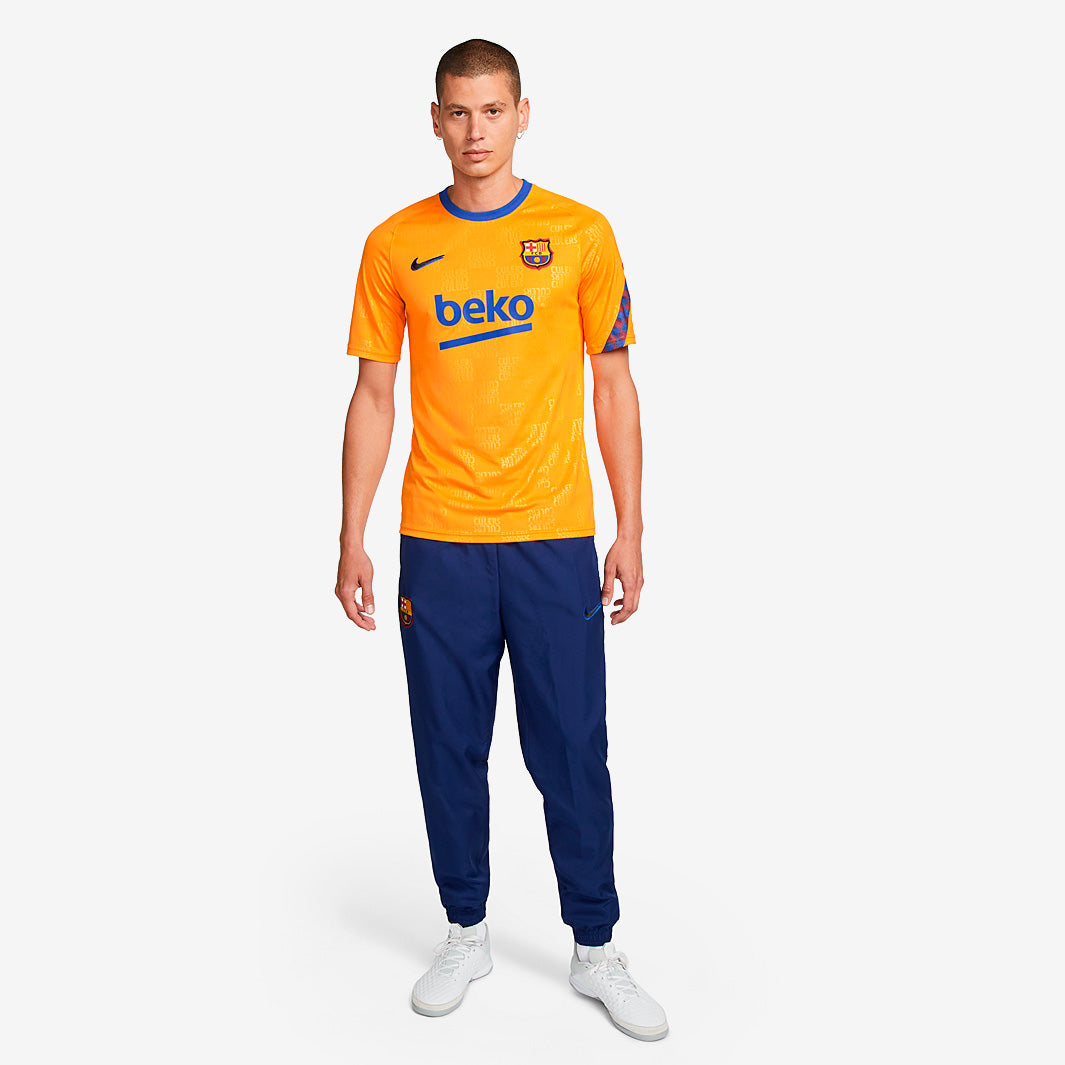 Nike FC Barcelona 21/22 SS Pre Match Top - Vivid Orange/Vivid