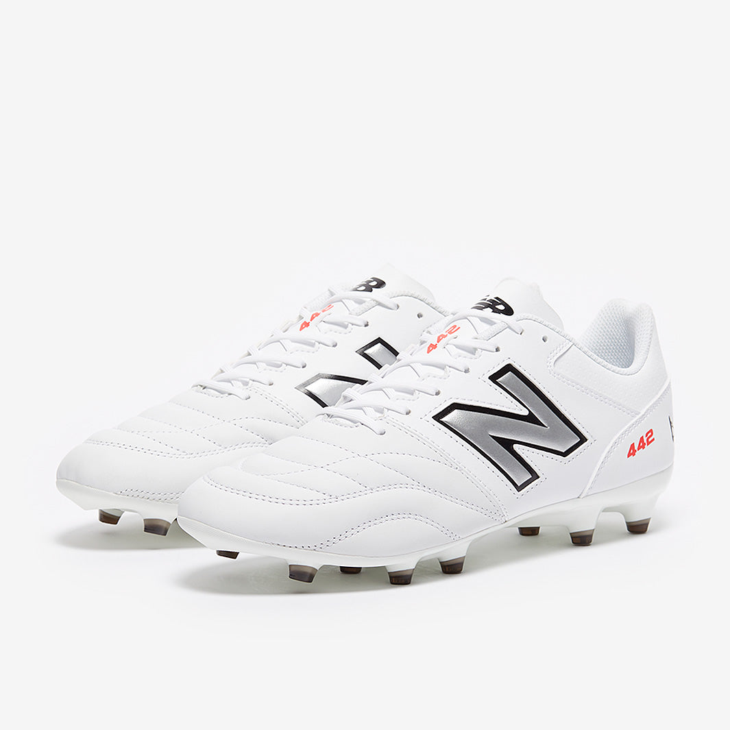 New Balance 442 V2 Team FG - White/Black - Mens Boots