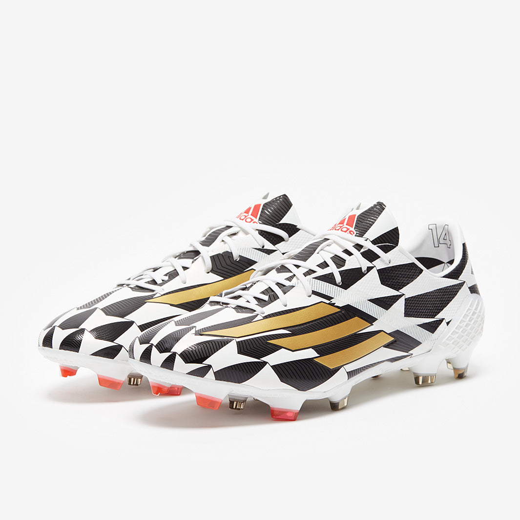 adidas F50 Adizero IV FG - White/Gold Metallic/Scarlet - Mens Boots