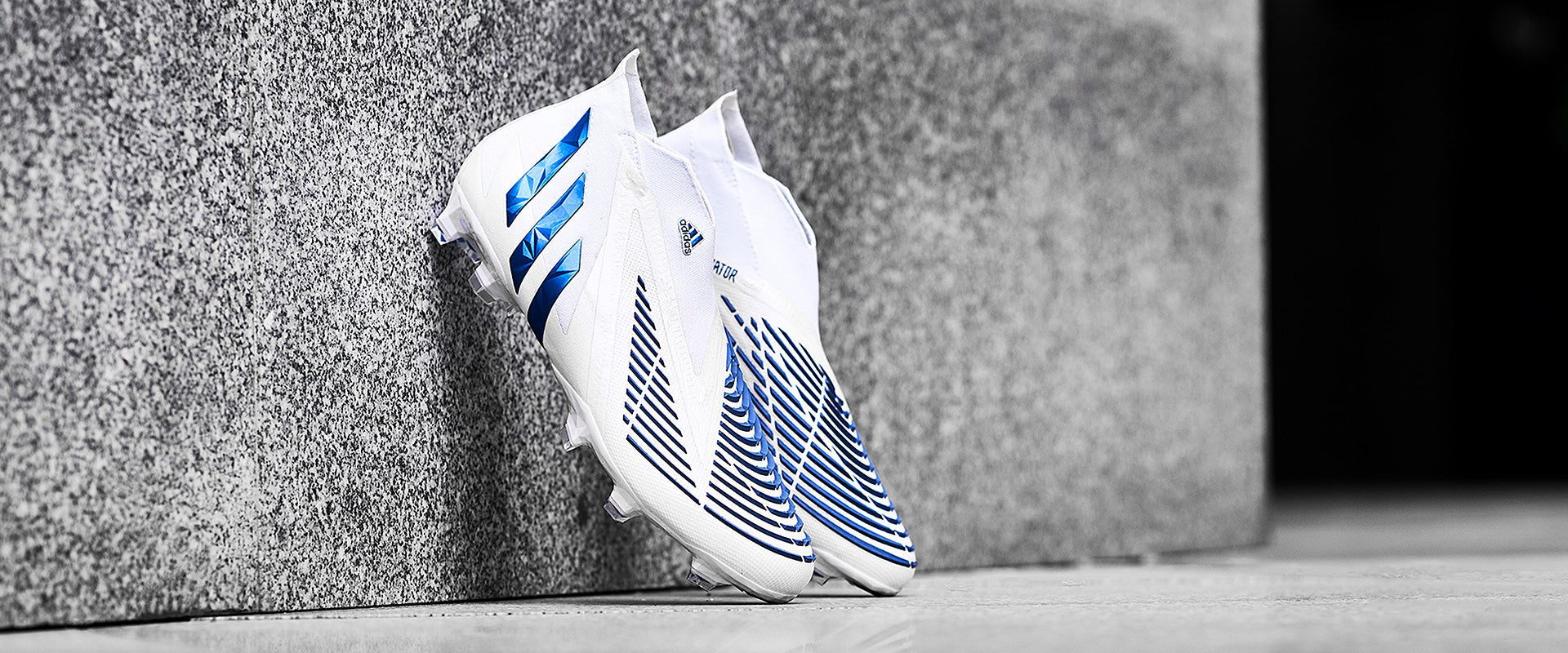 adidas Predator Edge+ FG - White/Hi-Res Blue/White - Mens Soccer