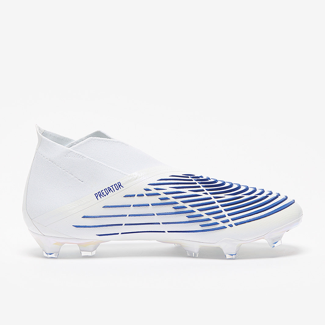 adidas Predator Edge+ FG - White/Hi-Res Blue/White - Mens Soccer