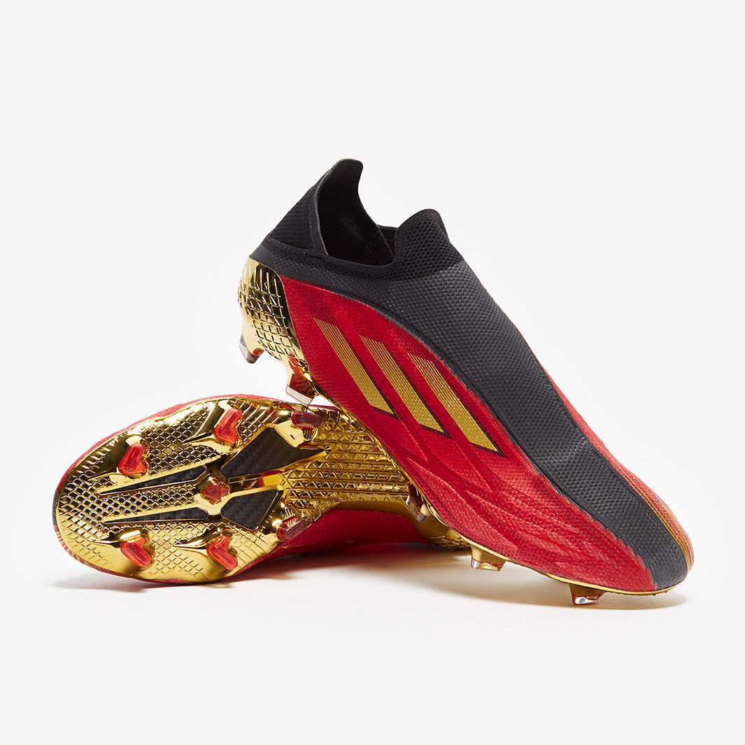 adidas X Speedflow+ FG - Vivid Red/Gold Metallic/Core Black - Mens