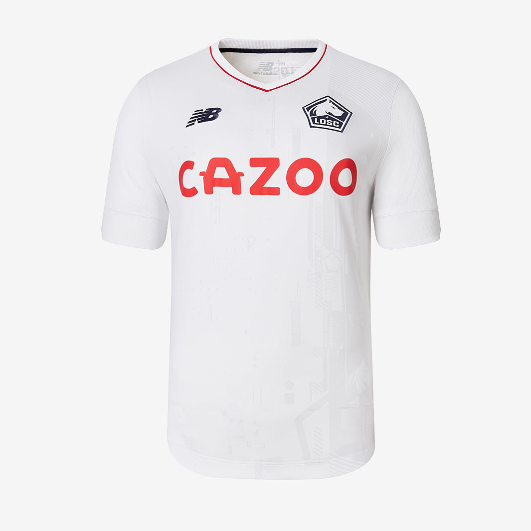 LIBERE リーベレ　フットボールシャツ　football ゲームシャツ　白 New Balance Lille Olympique Sporting Club SS Away Shirt - White