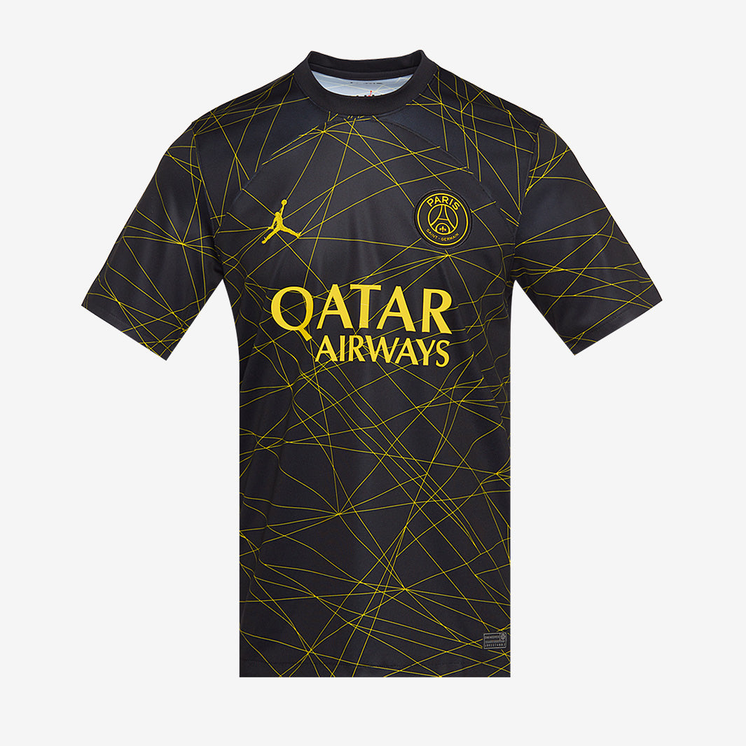 Jordan Paris Saint-Germain シャツ L 黒 PSG Jordan PSG 23/24 4th Dri-Fit Stadium SS Shirt-Black/Tour Yellow