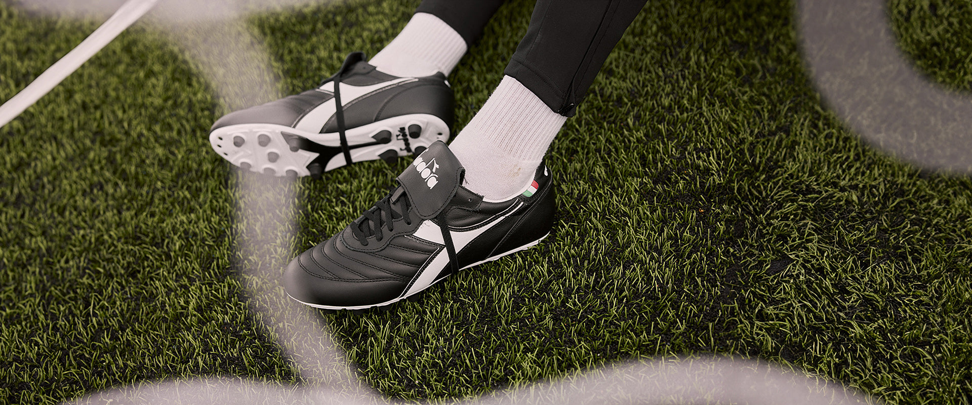 Diadora Brasil Classico Leather FG - Black/Black/White - Adult Boots