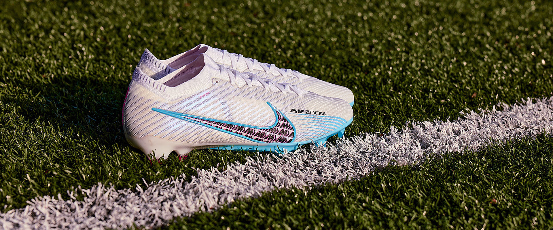 Nike Zoom サッカーシューズ ホワイト/ピンク/ブルー FG Nike Air Zoom Mercurial Vapor XV Elite FG - White/Baltic Blue/Pink