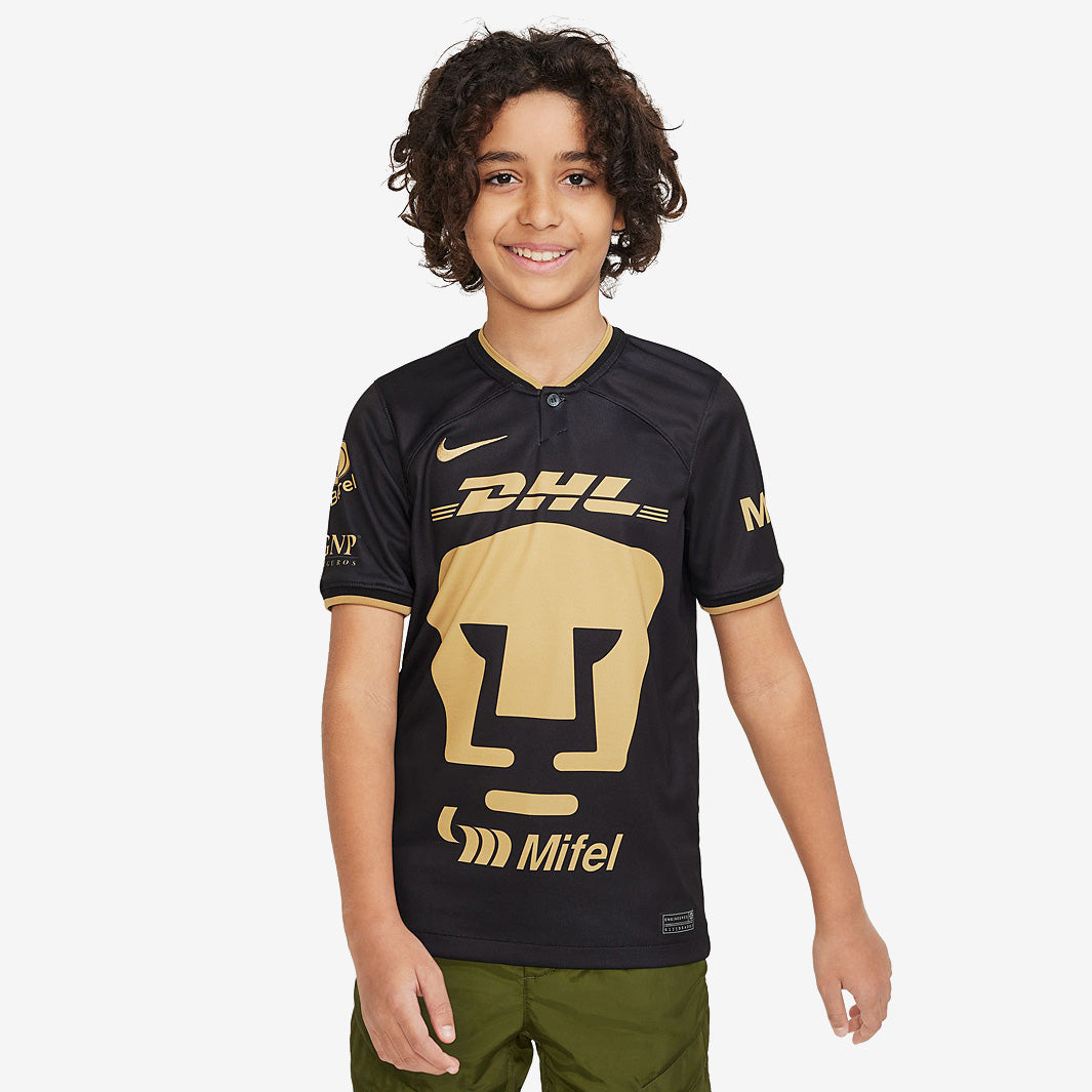 Nike Kids Pumas Dri-Fit Stadium SS Third Jersey - Black/Truly Gold