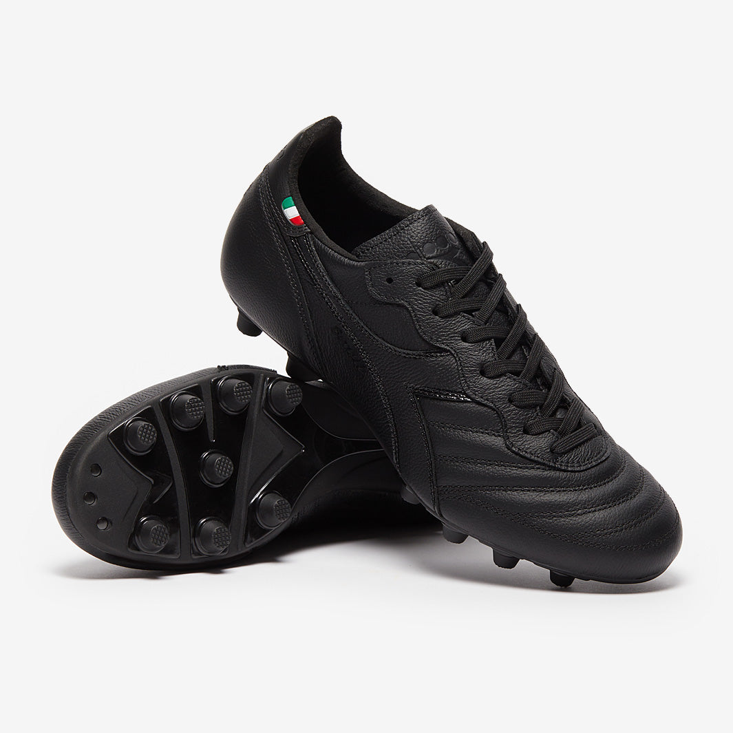 diadora Brasil サッカーシューズ ブラック Diadora Brasil Made in Italy OG FG - Black/Black - Mens Boots