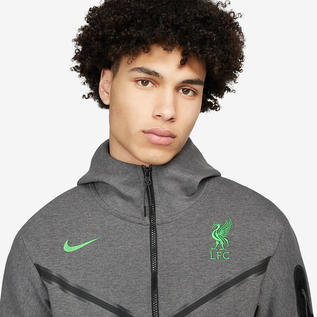 Nike Liverpool FC 23/24 Tech Fleece Hoodie FZWR - Charcoal Heather